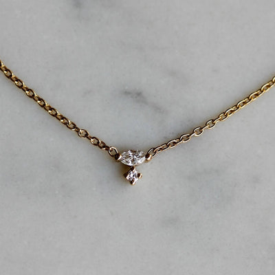 שרשרת פלורה יהלום זהב 14K Necklaces 