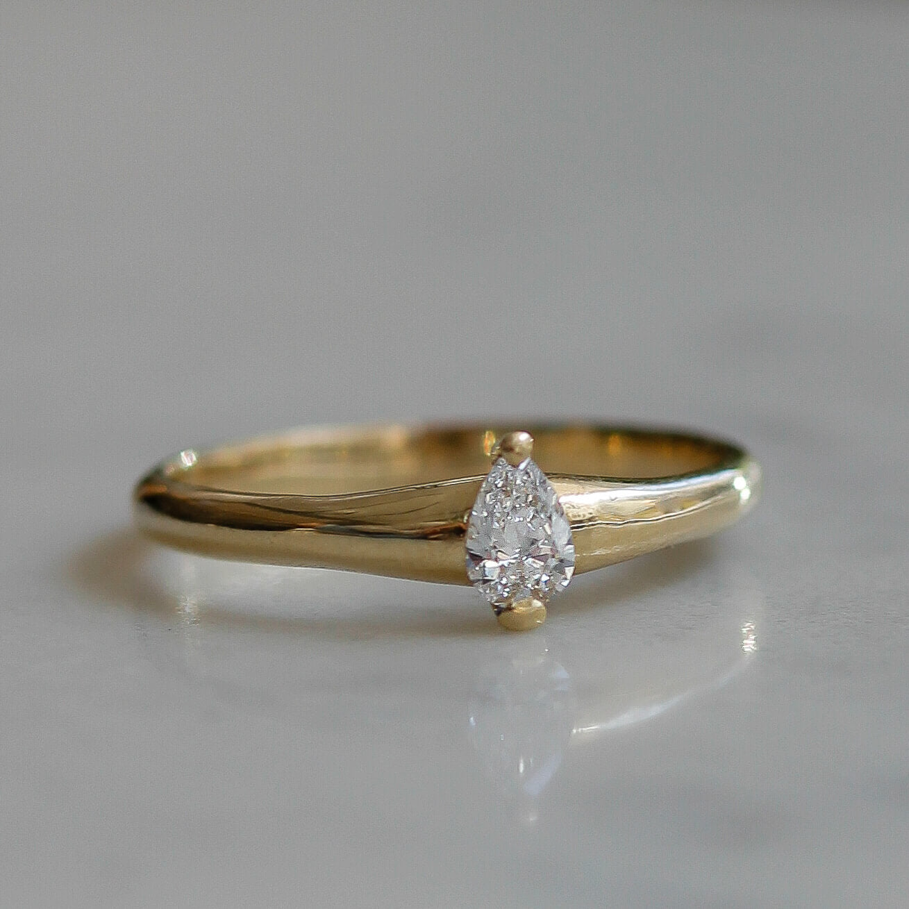 טבעת סהרה יהלום מעבדה זהב 14K Rings