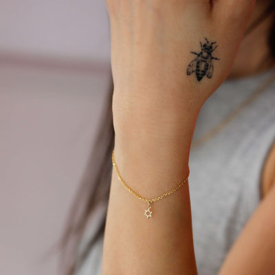תליון מגן דוד טייני זהב 14K Bracelets
