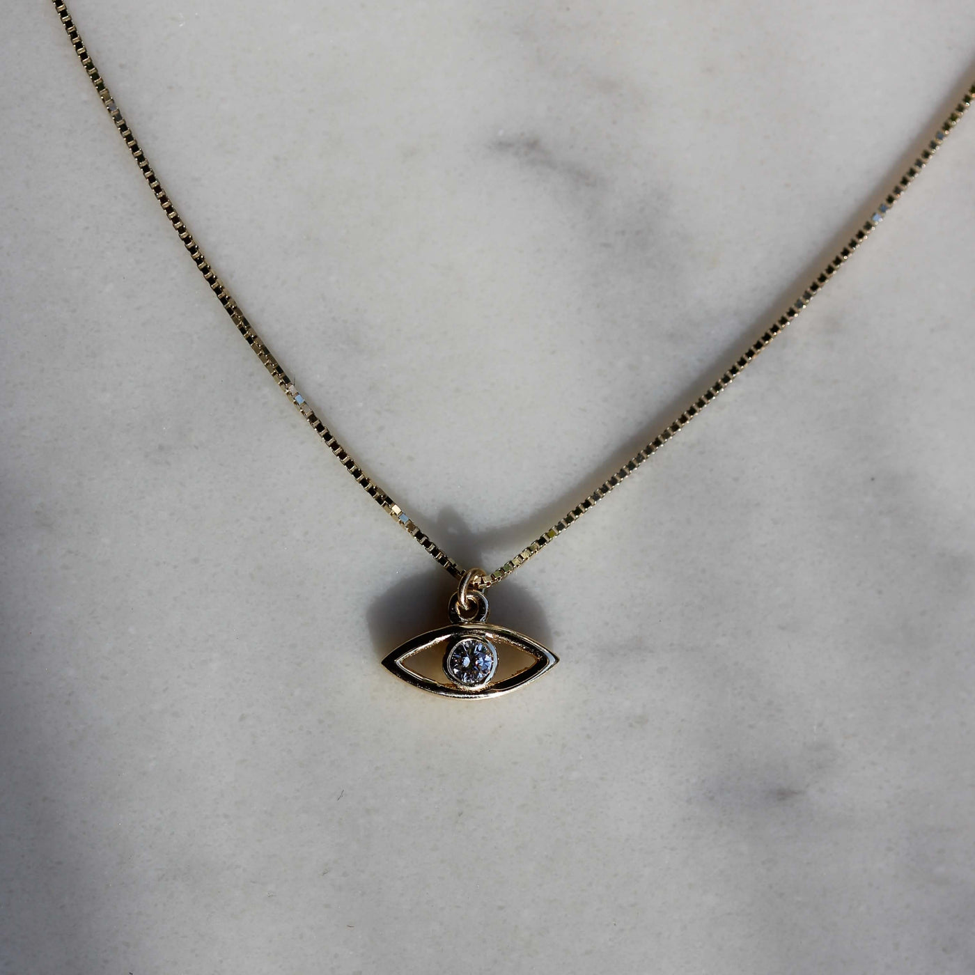 שרשרת עין טובה יהלום זהב 14K Necklaces 