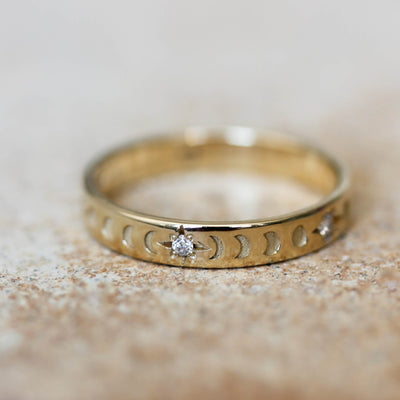 טבעת מון יהלומי מעבדה זהב 14K Rings