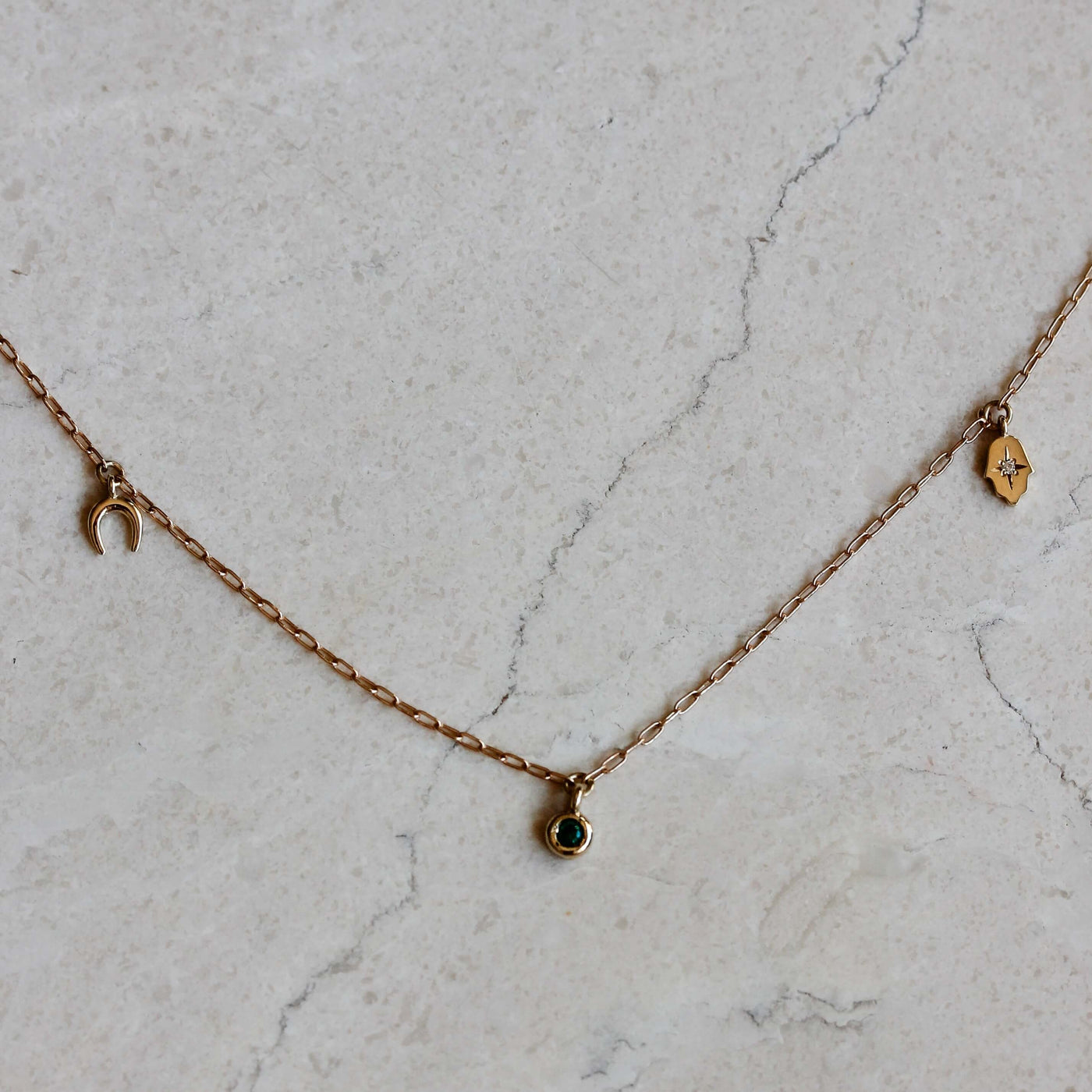 שרשרת פרסונה 3 תליונים זהב 14K Necklaces