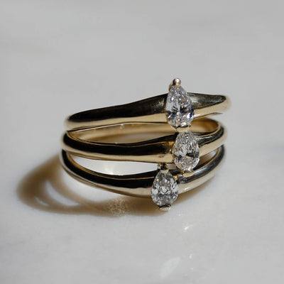 טבעת סהרה יהלום מעבדה זהב 14K Rings