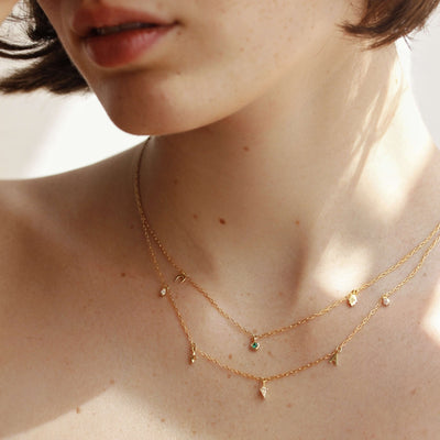 שרשרת פרסונה 5 תליונים זהב 14K Necklaces