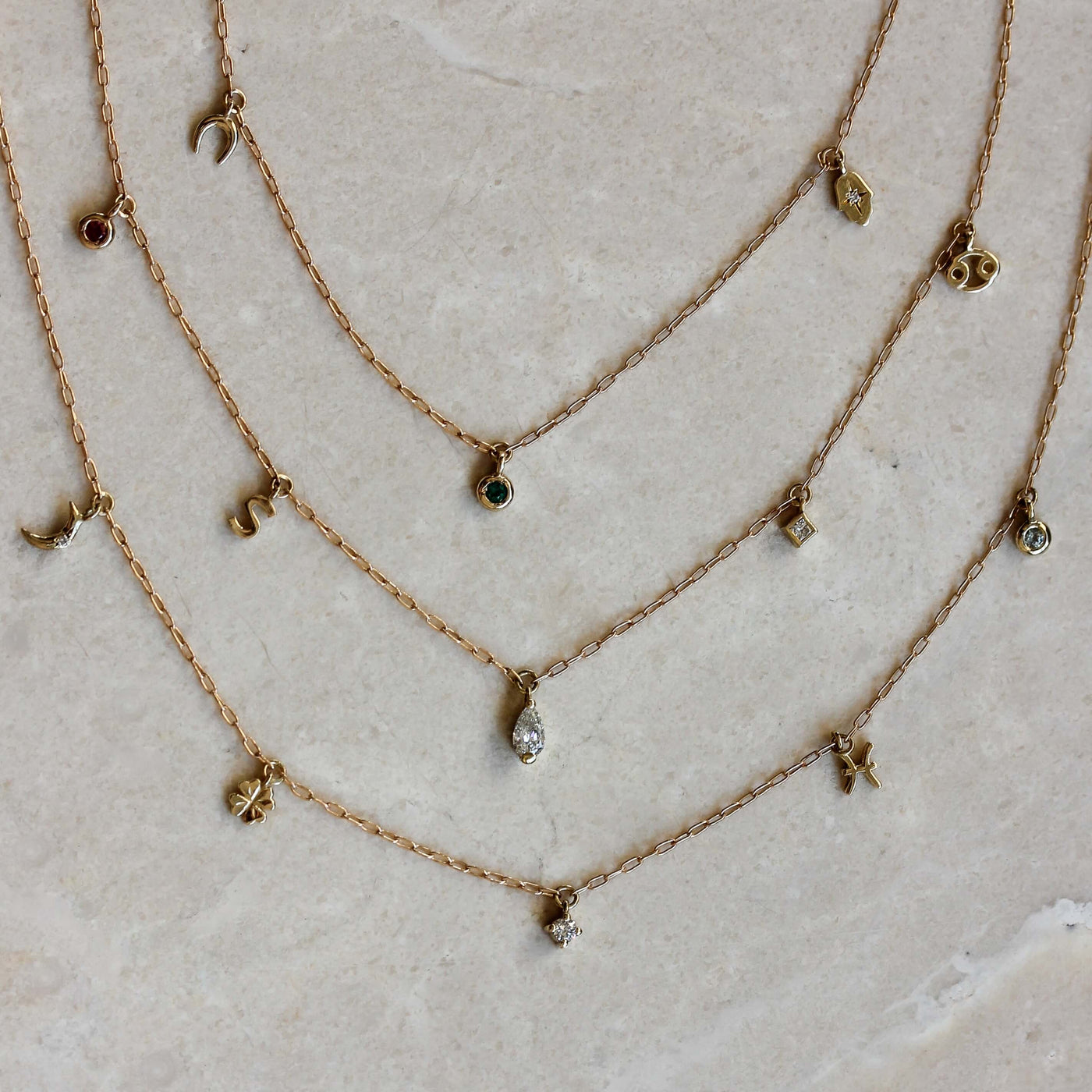 תליון פרינס יהלום מעבדה זהב 14K Necklaces