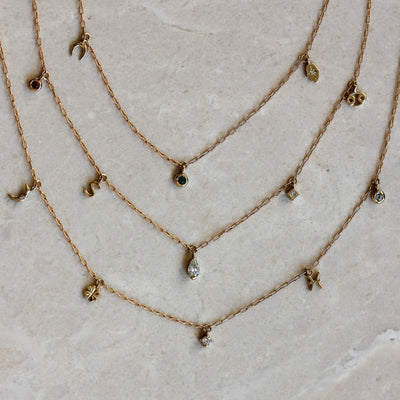 תליון פרינס יהלום מעבדה זהב 14K Necklaces