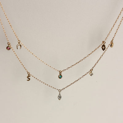 שרשרת פרסונה 5 תליונים זהב 14K Necklaces