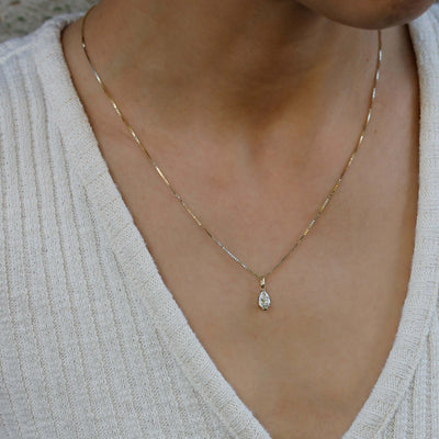תליון סהרה לשרשרת משובץ יהלום מעבדה 14K Earrings
