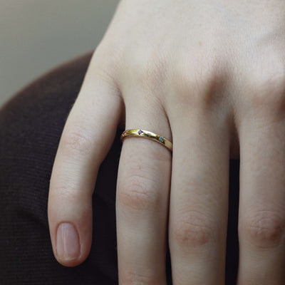 טבעת סטורן אבני חן זהב 14K Rings