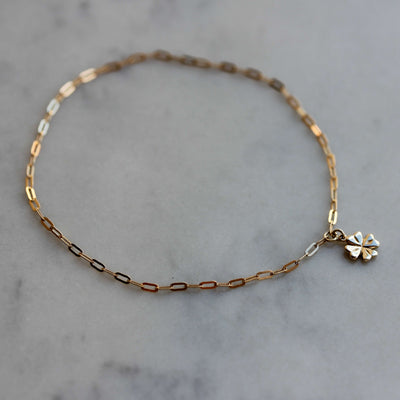 תליון תלתן טייני זהב 14K Bracelets