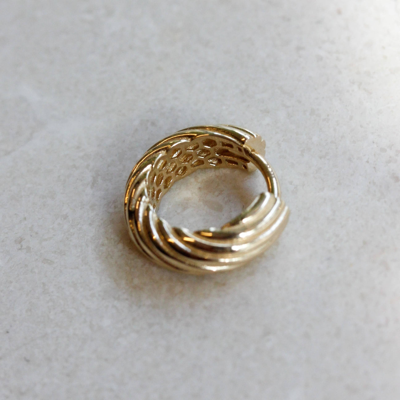 עגילי חישוק רייצ'ל זהב 14K