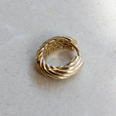 עגילי חישוק רייצ'ל זהב 14K