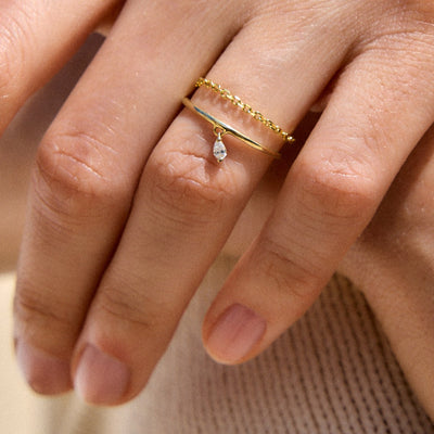 טבעת אואזיס יהלום מעבדה זהב 14K Rings