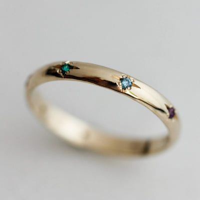 טבעת סטורן אבני חן זהב 14K Rings 14K צהוב