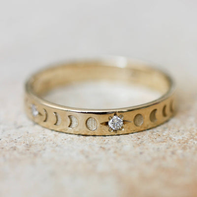 טבעת מון יהלומי מעבדה זהב 14K Rings