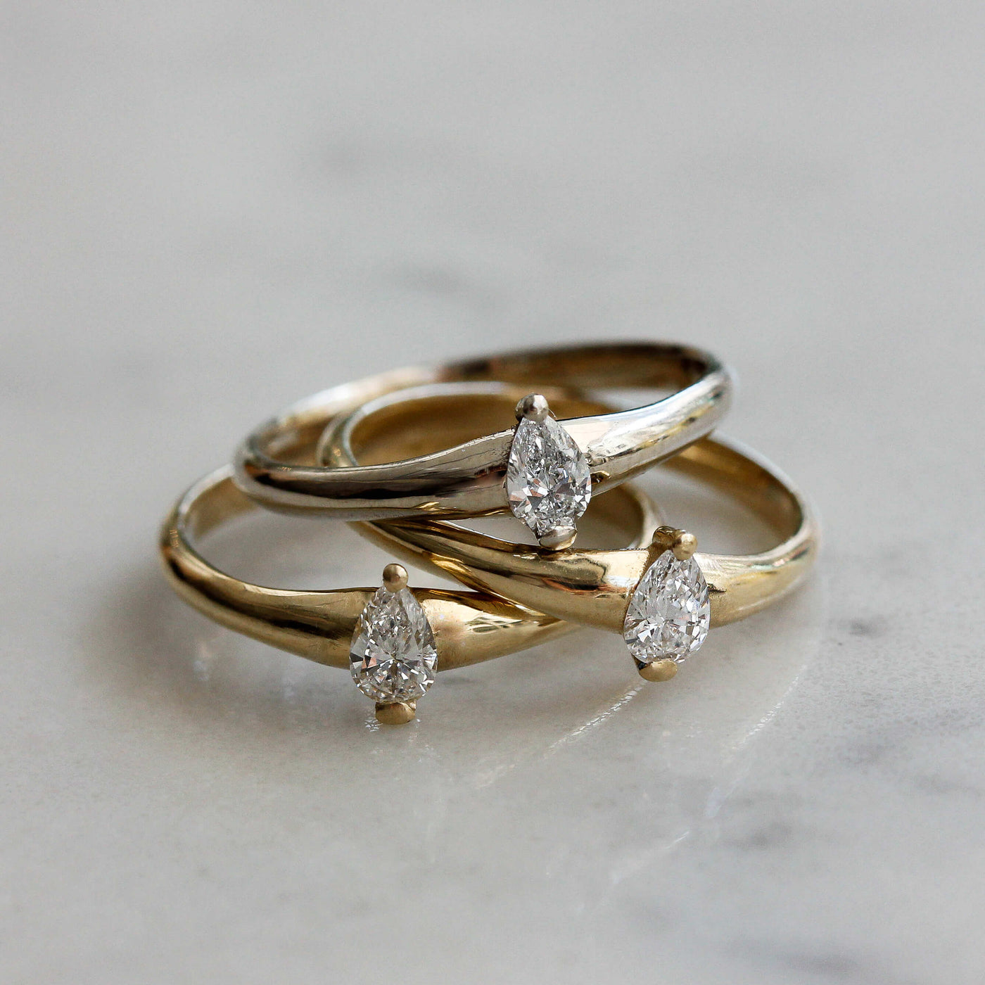 טבעת סהרה יהלום מעבדה זהב 14K Rings