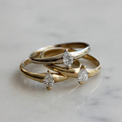 טבעת סהרה יהלום מעבדה זהב 14K Rings