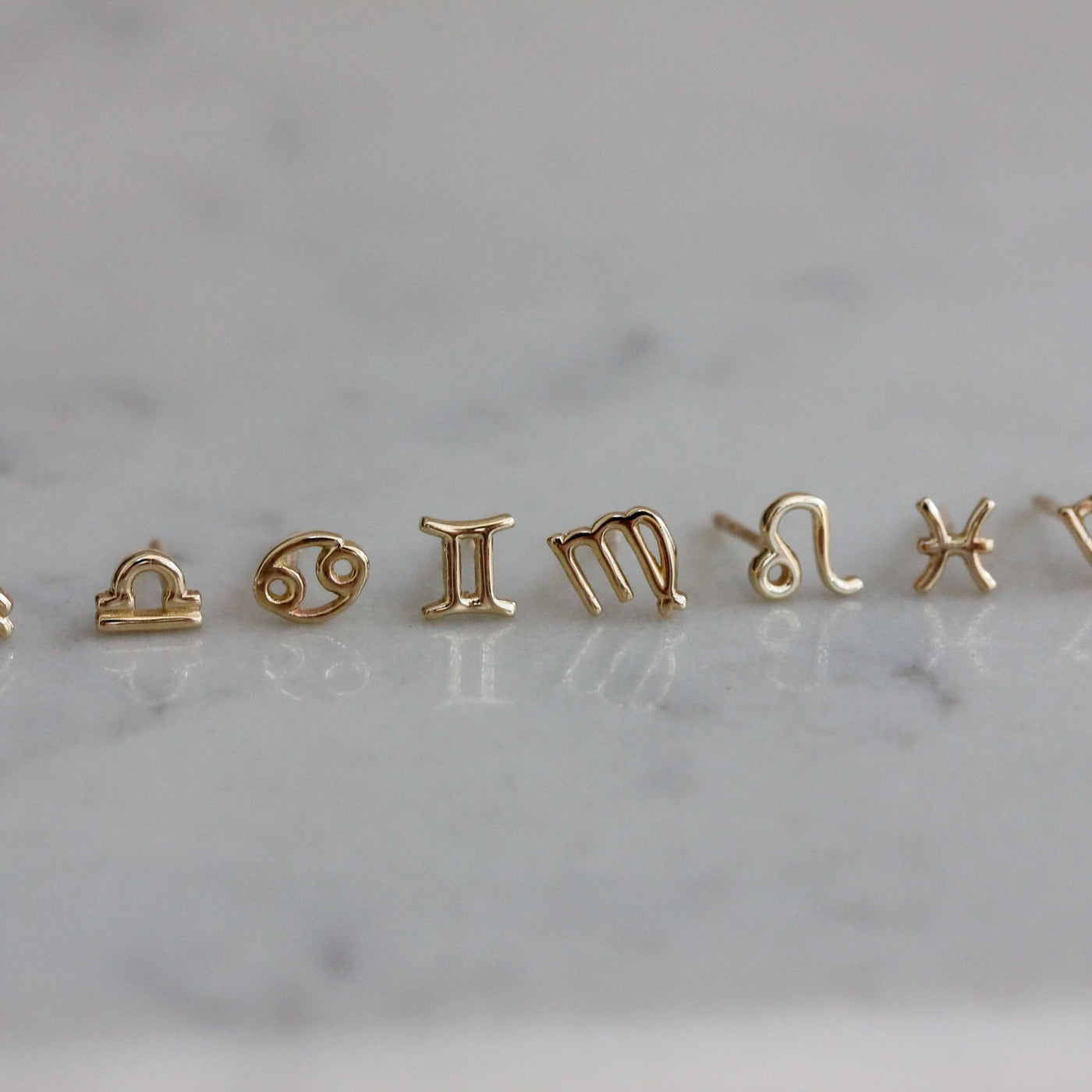 עגילי מזלות זהב 14K Earrings 