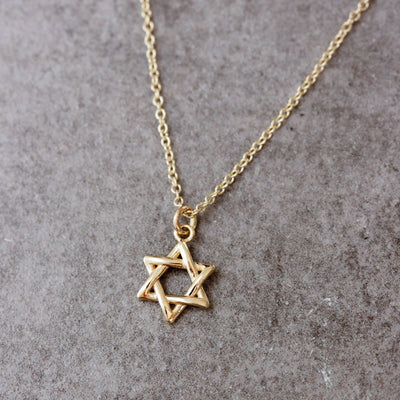 תליון מגן דוד לשרשרת זהב 14K Necklaces