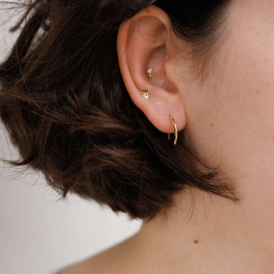 עגיל פירסינג לב BFF זהב 14K Earrings 