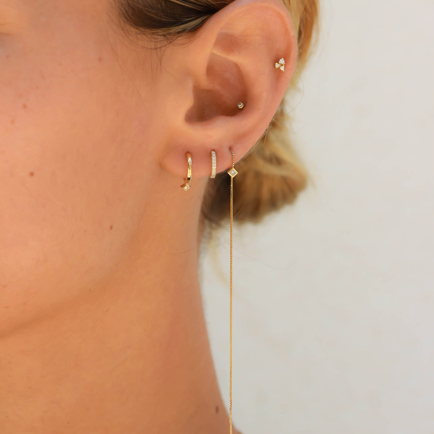 עגילי קלואי פרינס יהלומים לבנים זהב 14K Earrings