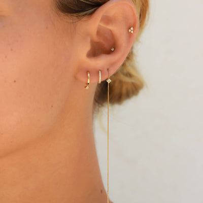 עגילי קלואי פרינס יהלומים לבנים זהב 14K Earrings