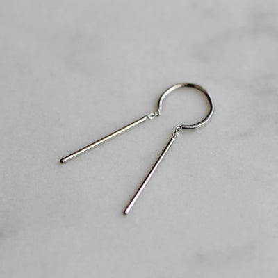 עגילי חישוק אואזיס חלק זהב 14K Earrings