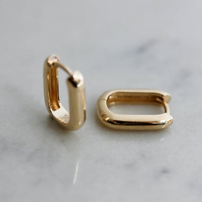 עגילי מישל עבה זהב 14K Earrings 