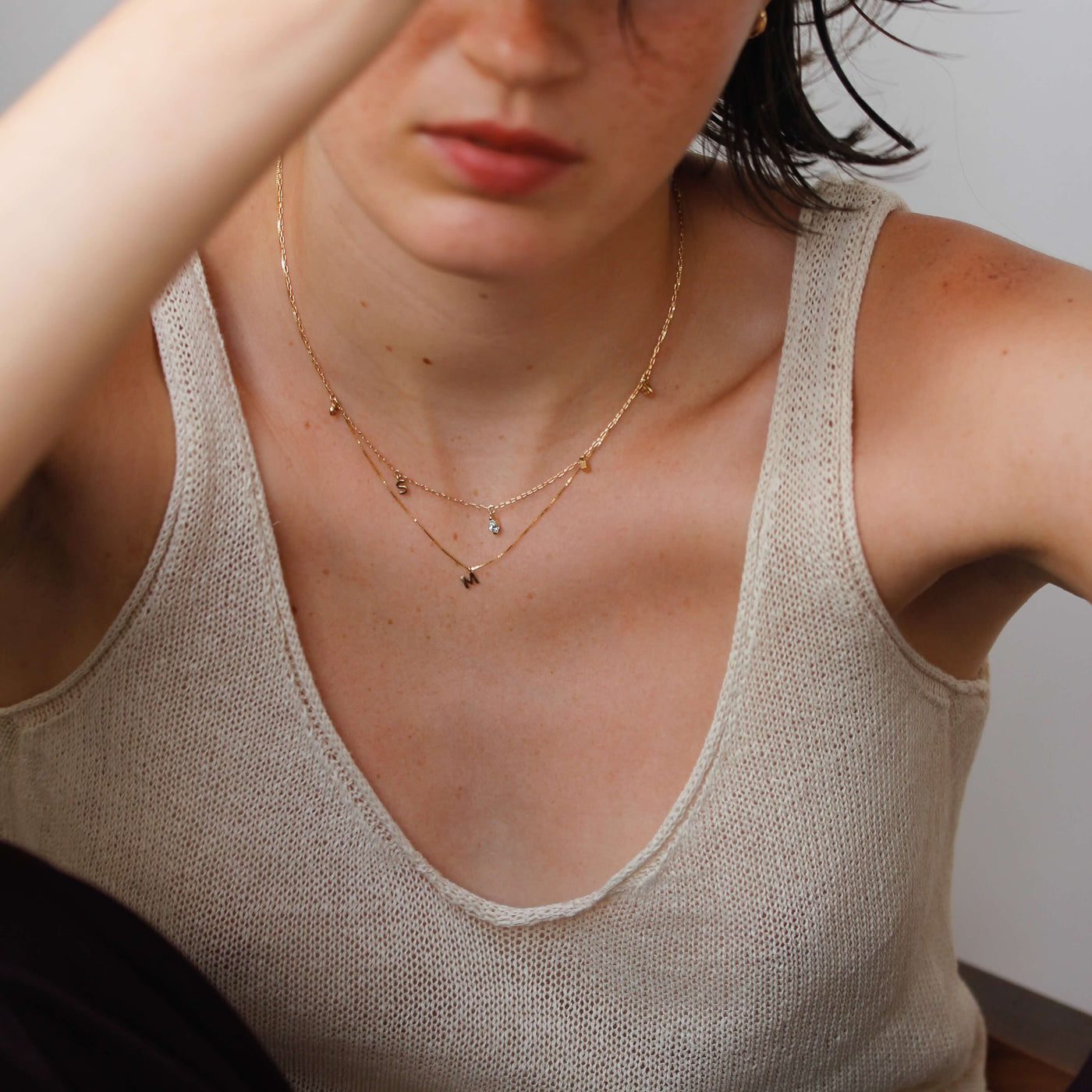 שרשרת אות זהב 14K Necklaces