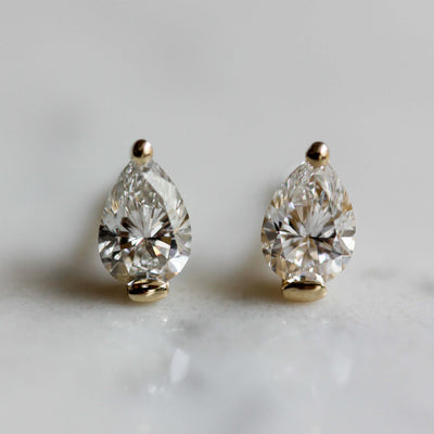 עגילי סהרה 0.41 יהלומים לבנים מעבדה זהב 14K Earrings