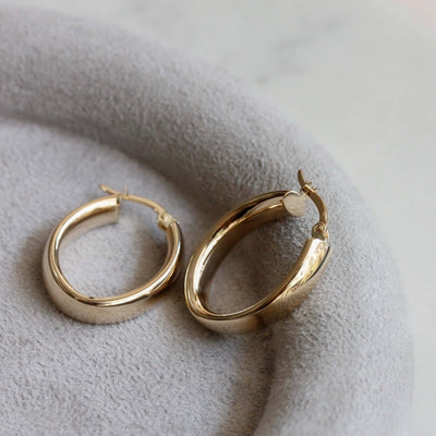 עגילי חישוק גלקסיה זהב 14K Earrings 