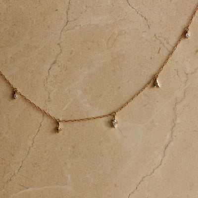 שרשרת פרסונה 5 תליונים זהב 14K Necklaces