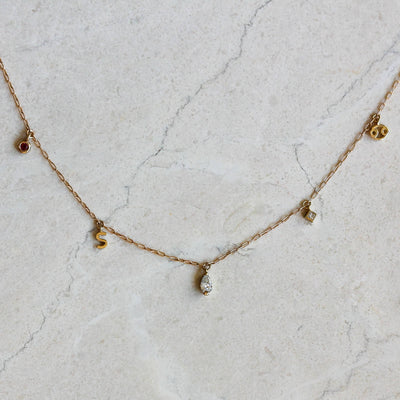 שרשרת פרסונה 5 תליונים זהב 14K Necklaces