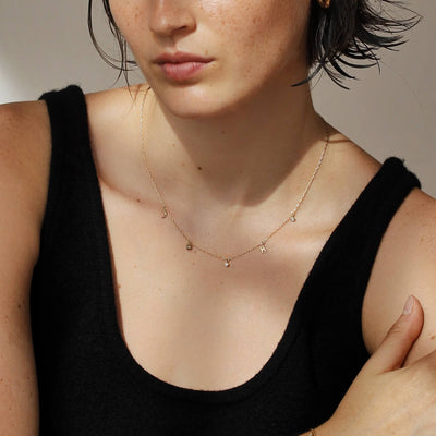 שרשרת פרסונה 5 תליונים זהב 14K Necklaces