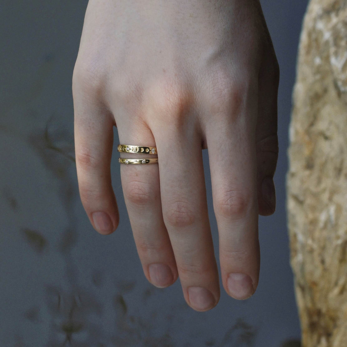 טבעת סטורן יהלומי מעבדה זהב 14K Rings