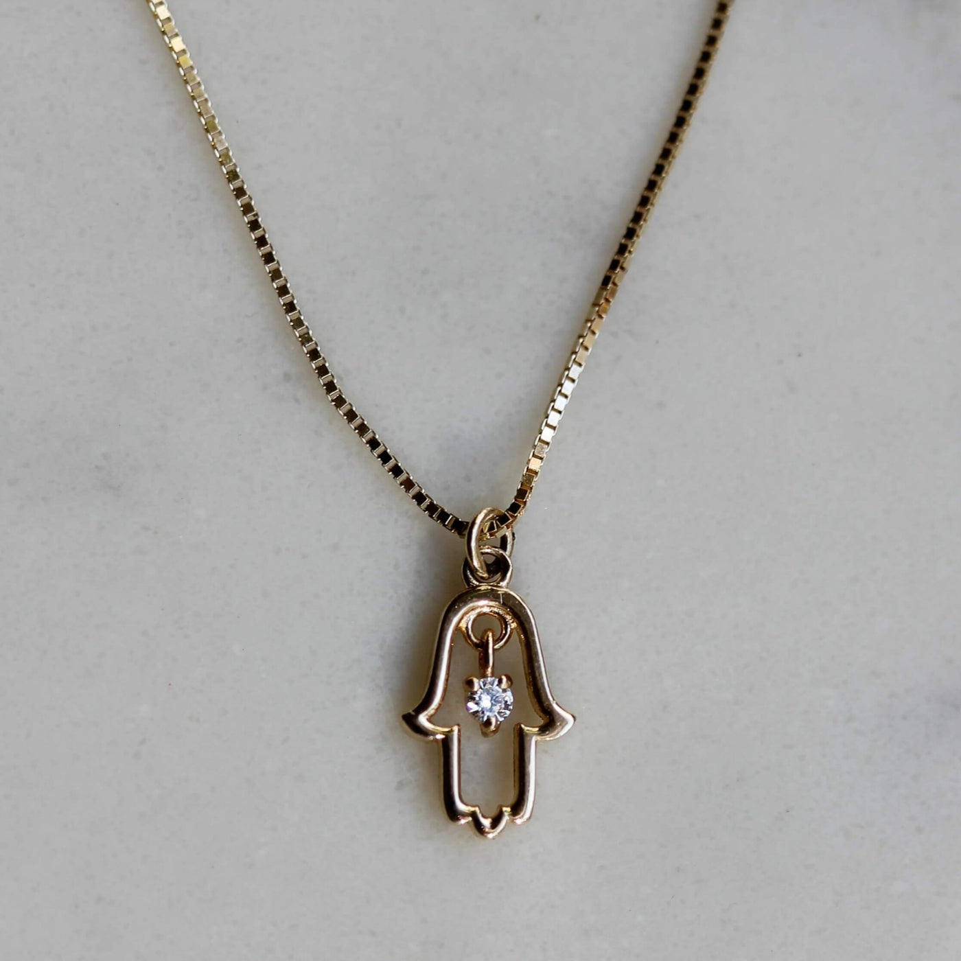 שרשרת חמסה יהלום זהב 14K Necklaces 