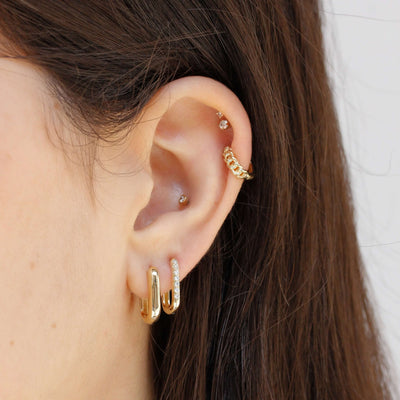 עגילי חישוק מליבו זהב 14K Earrings