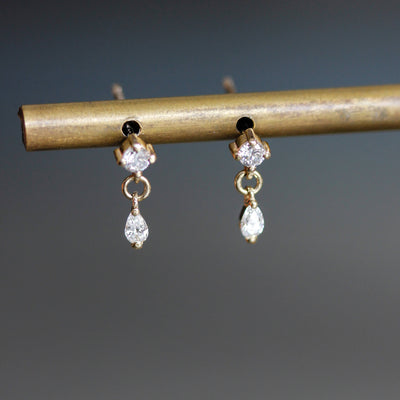 עגילי אואזיס צמודים יהלומי מעבדה זהב 14K Earrings
