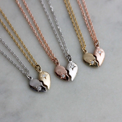 שרשרת לב BFF זהב 14K Necklaces 