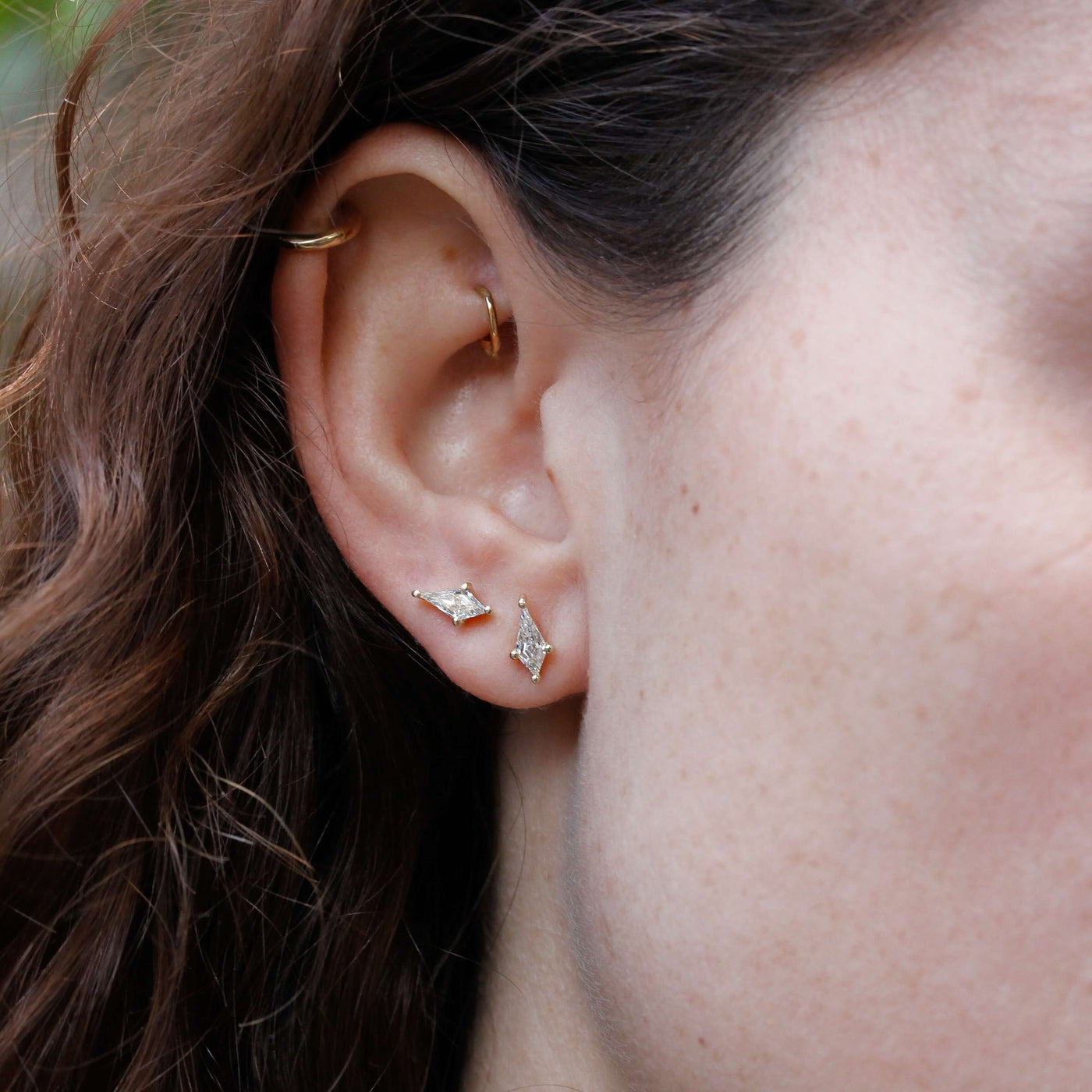 עגילי ויק 0.36 יהלומים לבנים מעבדה זהב 14K Earrings