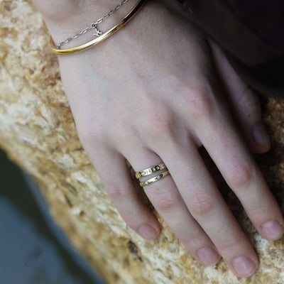 טבעת סטורן יהלומי מעבדה זהב 14K Rings