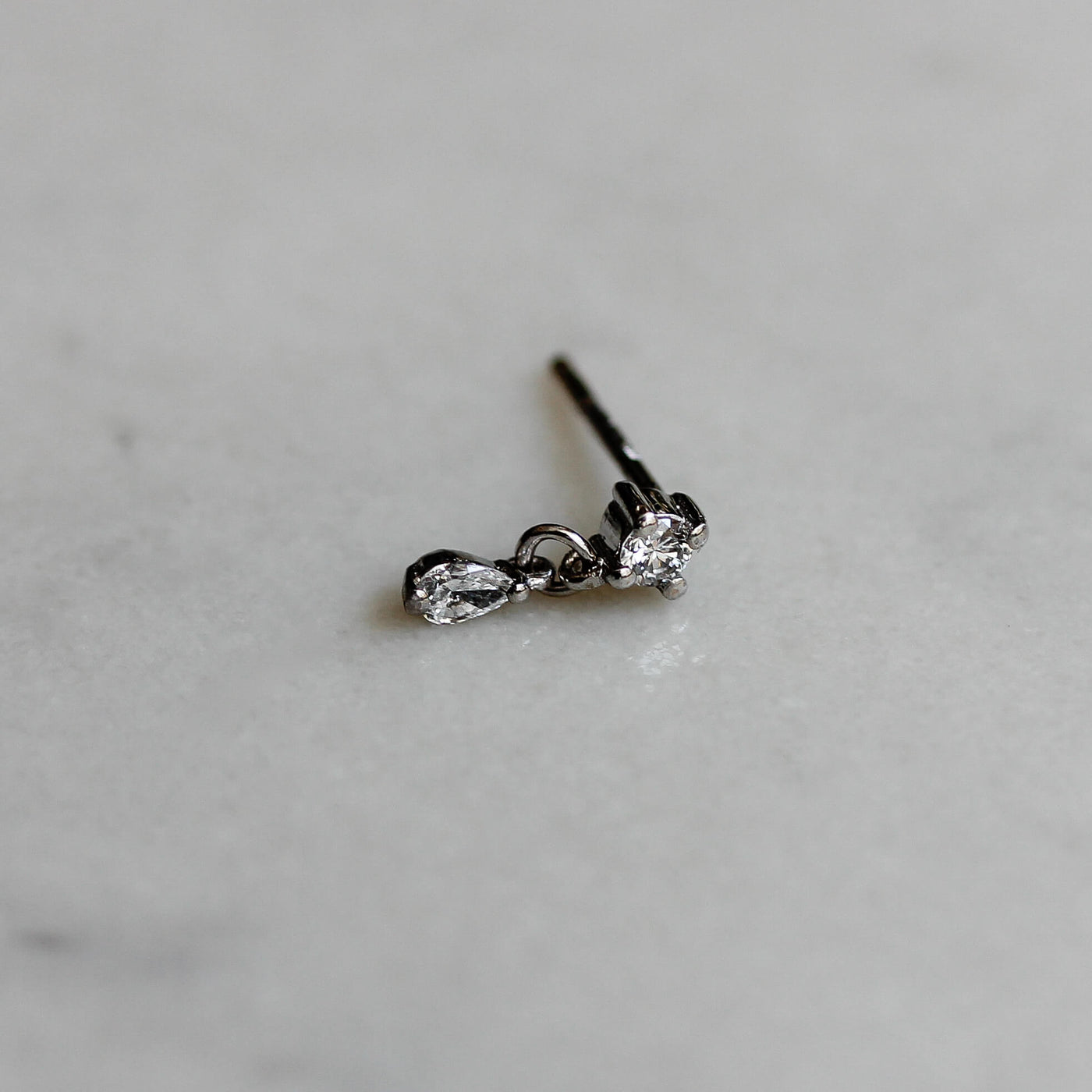 עגילי אואזיס צמודים יהלומי מעבדה זהב 14K Earrings