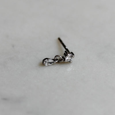עגילי אואזיס צמודים יהלומי מעבדה זהב 14K Earrings