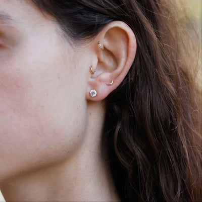 עגילי טיפאני 0.50 יהלומים לבנים מעבדה זהב 14K Earrings