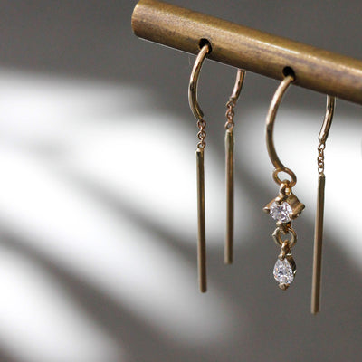 עגילי חישוק אואזיס חלק זהב 14K Earrings