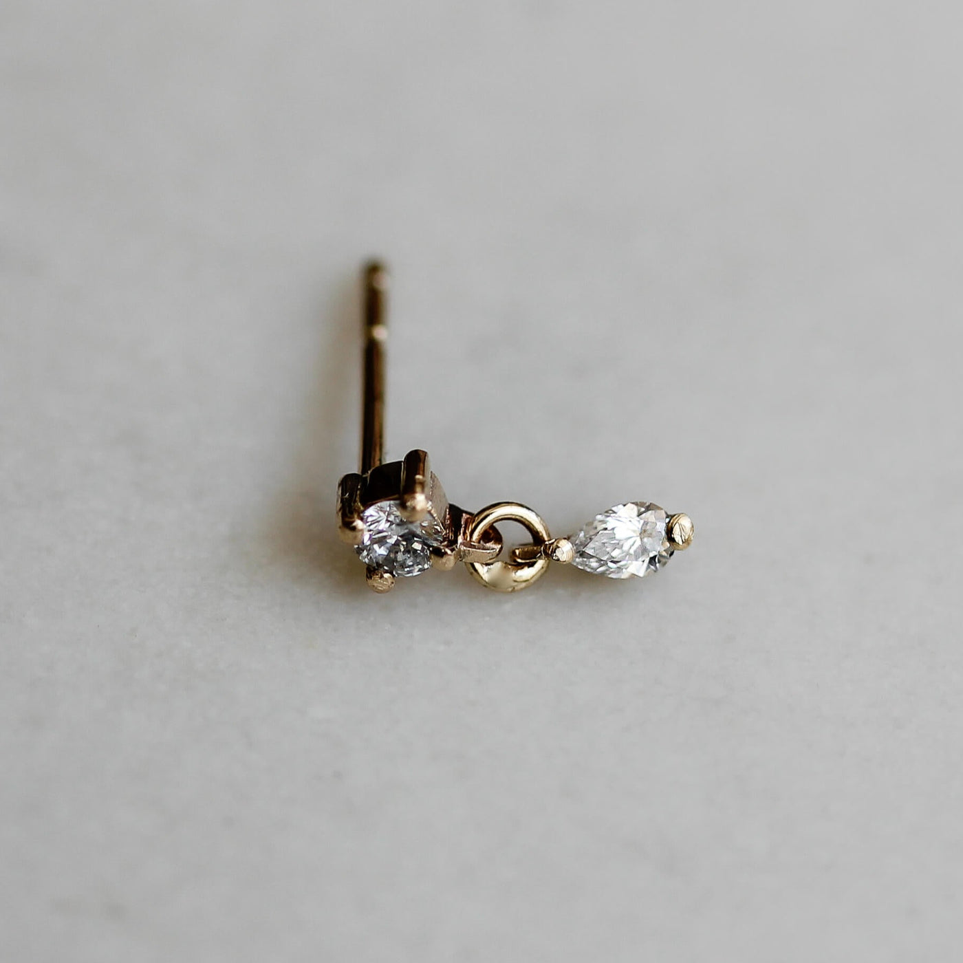 עגילי אואזיס צמודים יהלומי מעבדה זהב 14K Earrings