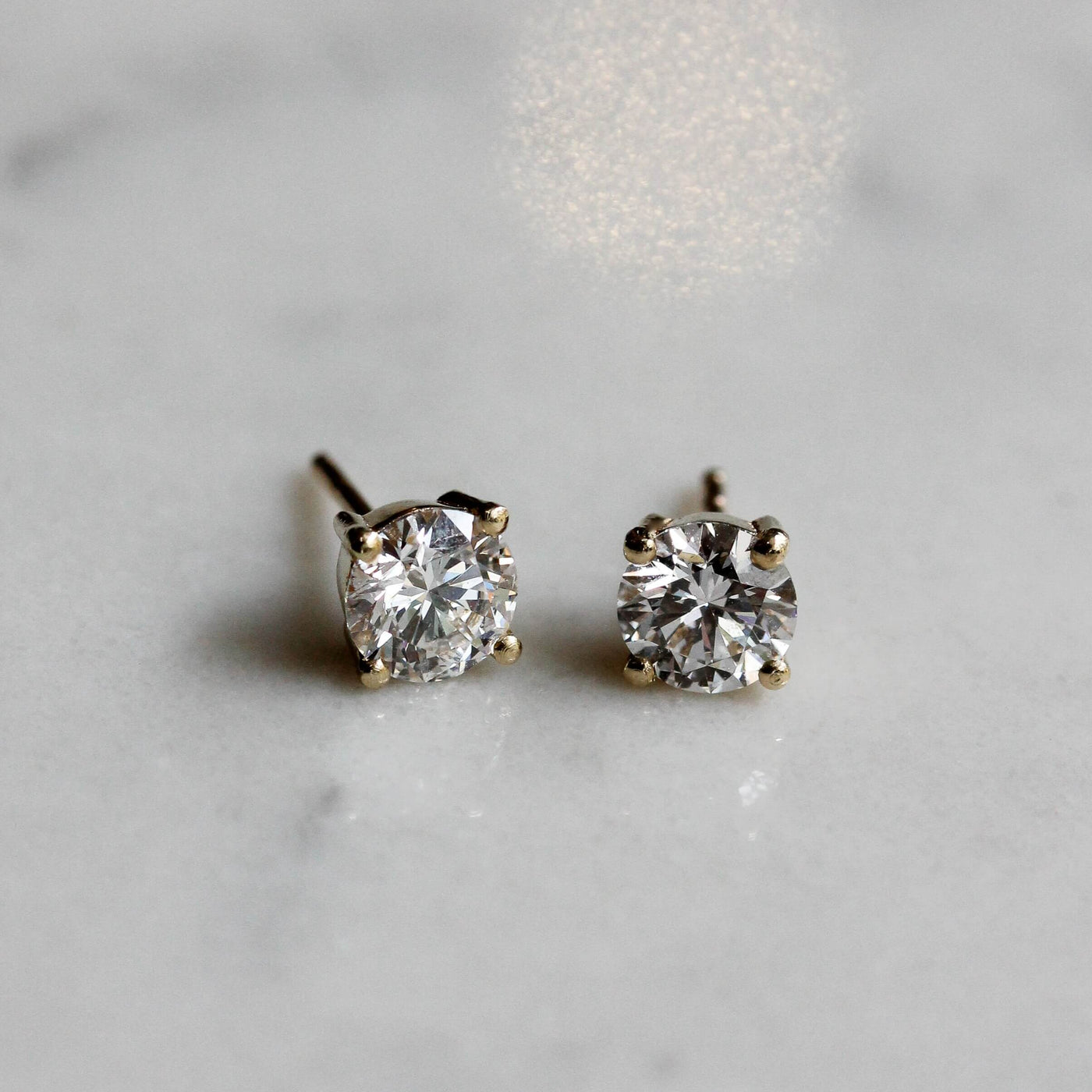 עגילי טיפאני 0.50 יהלומים לבנים מעבדה זהב 14K Earrings