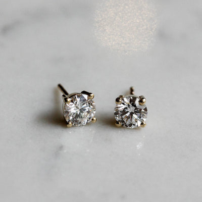 עגילי טיפאני 0.50 יהלומים לבנים מעבדה זהב 14K Earrings