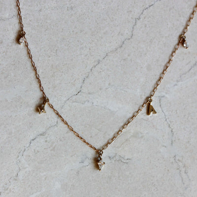 תליון סהרה קטן יהלום מעבדה זהב 14K Necklaces