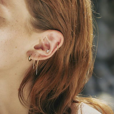 עגילי חישוק קנדל זהב 14K Earrings